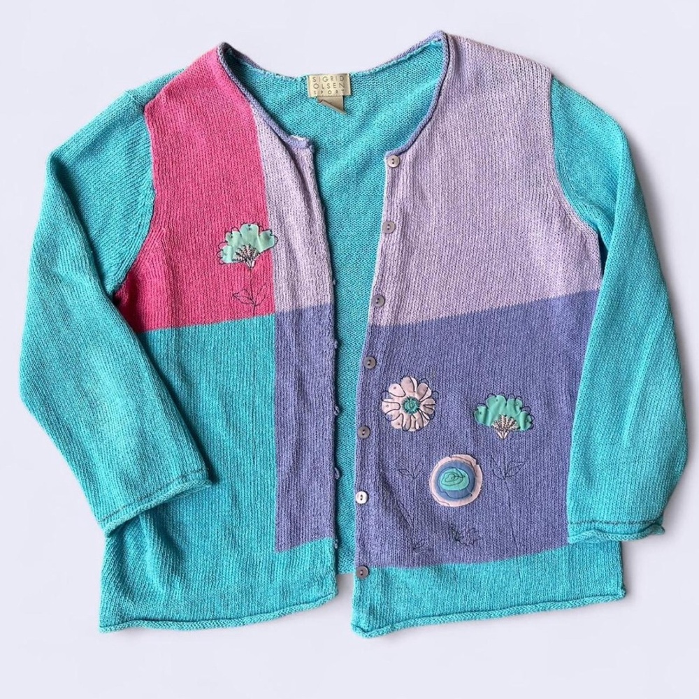 Sigrid Olsen Sport Pastel 90s Cardigan